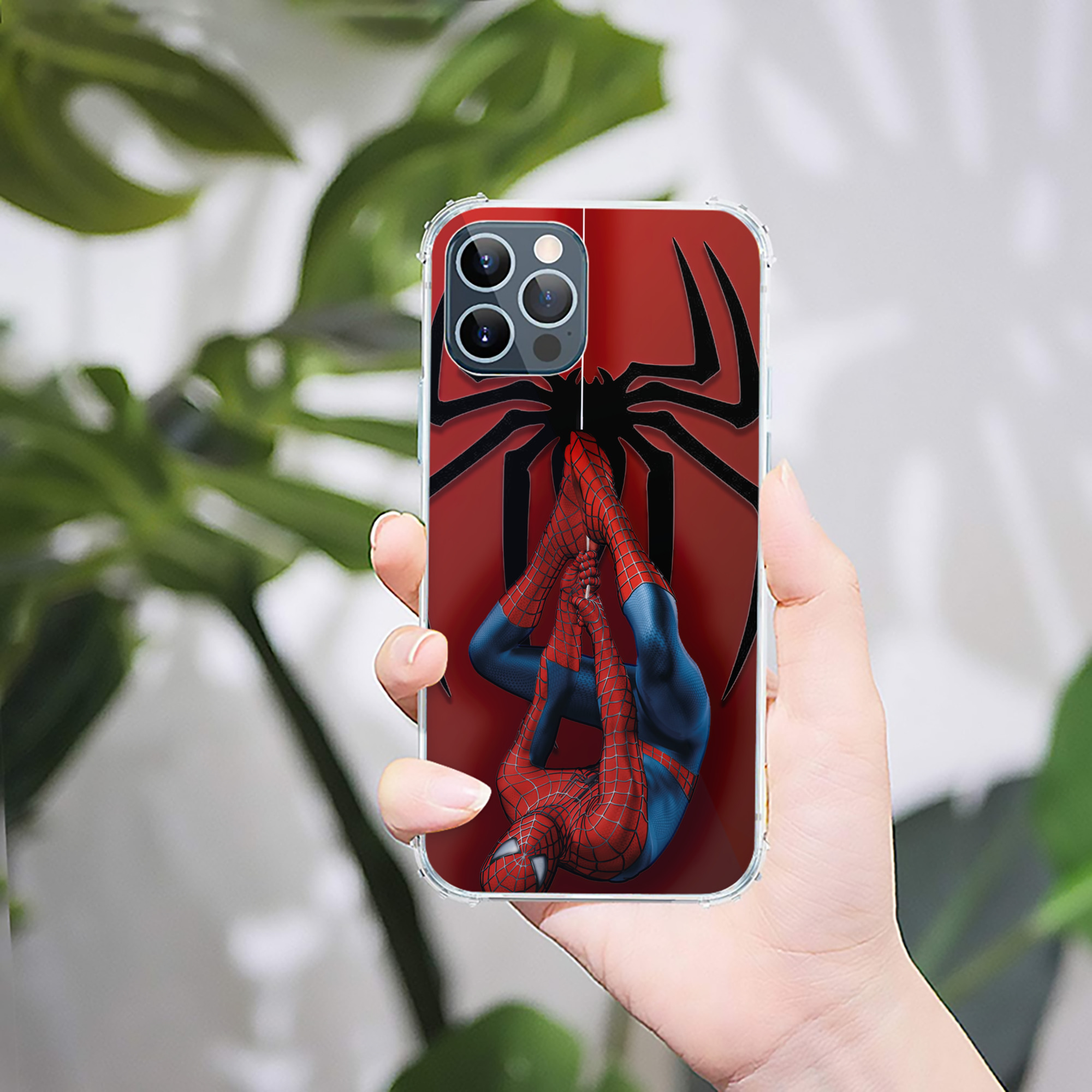 （画像用） Spider Man スパイダーマン 【iPhone 12シリーズ対応】透明スマホケース（クリアソフトケース）